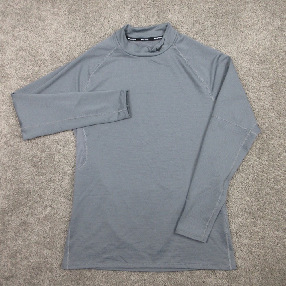 Nike Shirt Mens Large Gray Pro Fitted Performance Drifit Undershirt Gym Sports